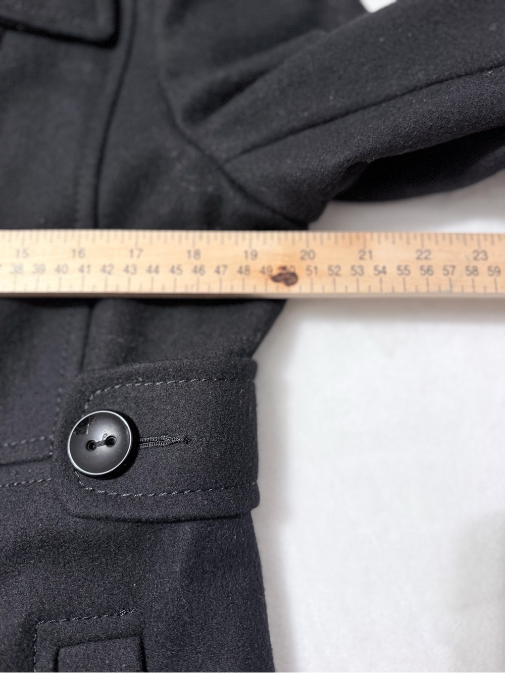 Kenneth Cole Reaction Black Wool Blend Fit & Flare Coat Purple Lining - Picture 5 of 9